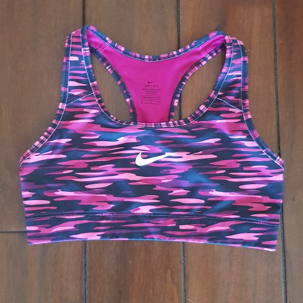 Nike Pink Camo Racerback Sports Bra